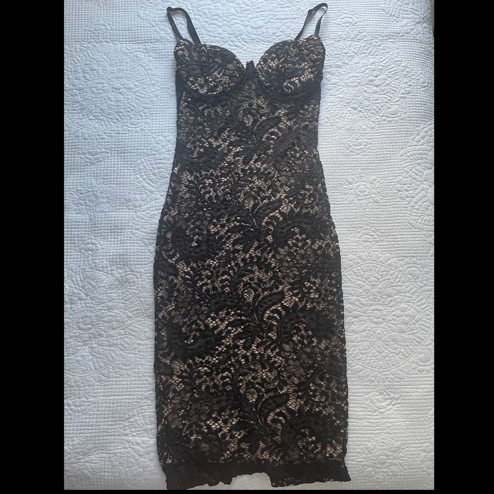 Windsor: Black lace Midi dress- Size M
